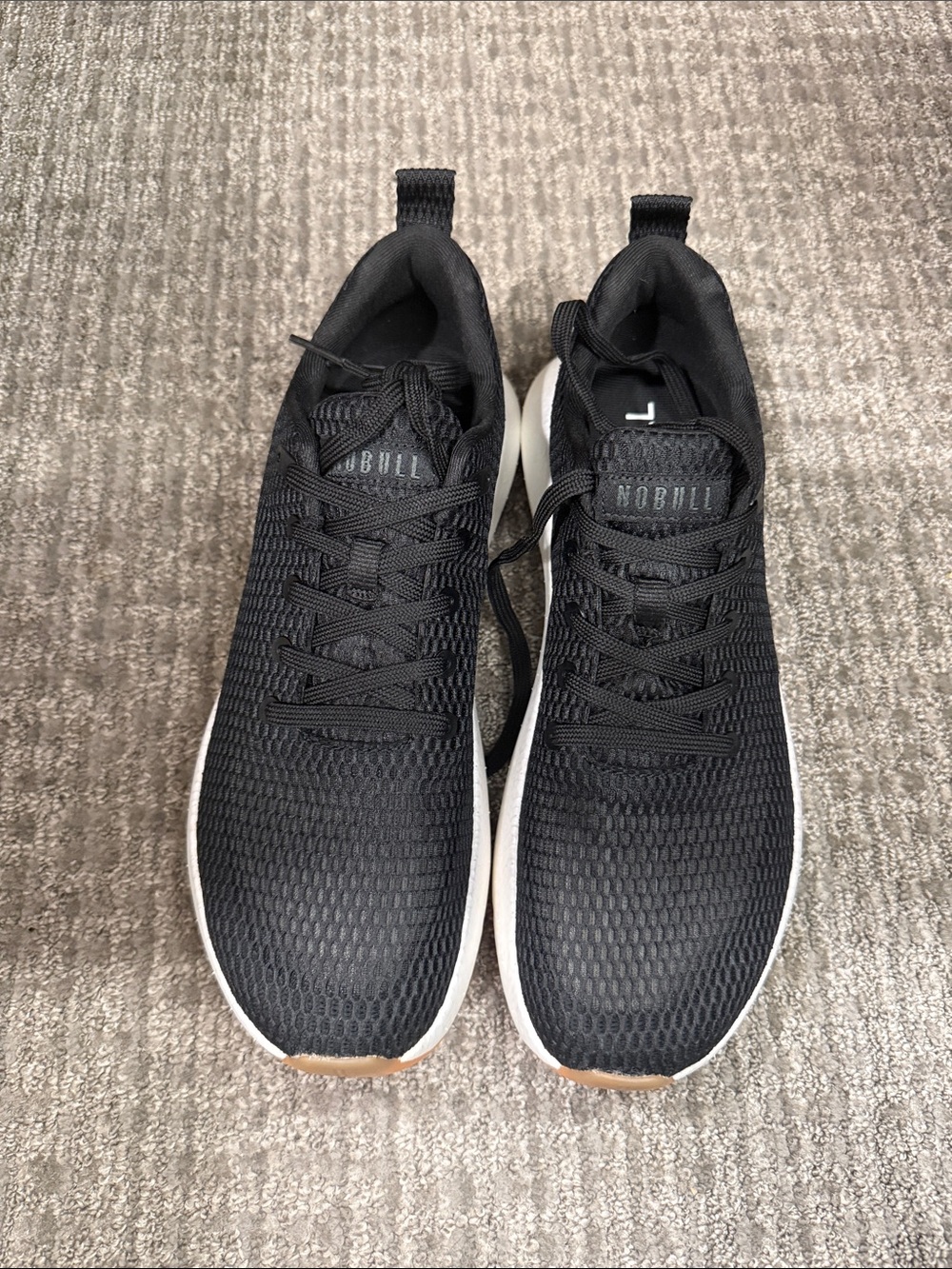 NOBULL Men’s Black Knit Trainers with White Midsole